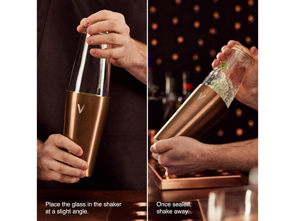 VonShef Copper Cocktail Set 6-Piece Stainless Steel with 550ml Shaker – Warm Copper – view 5