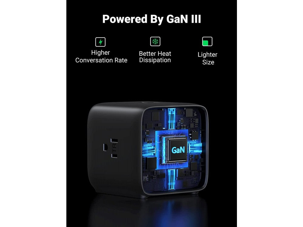 Ugreen DigiNest Cube 7-in-1 Power Strip 65W – 3 AC Outlets, 2× USB-C PD/PPS, 2× USB-A, Black – view 5