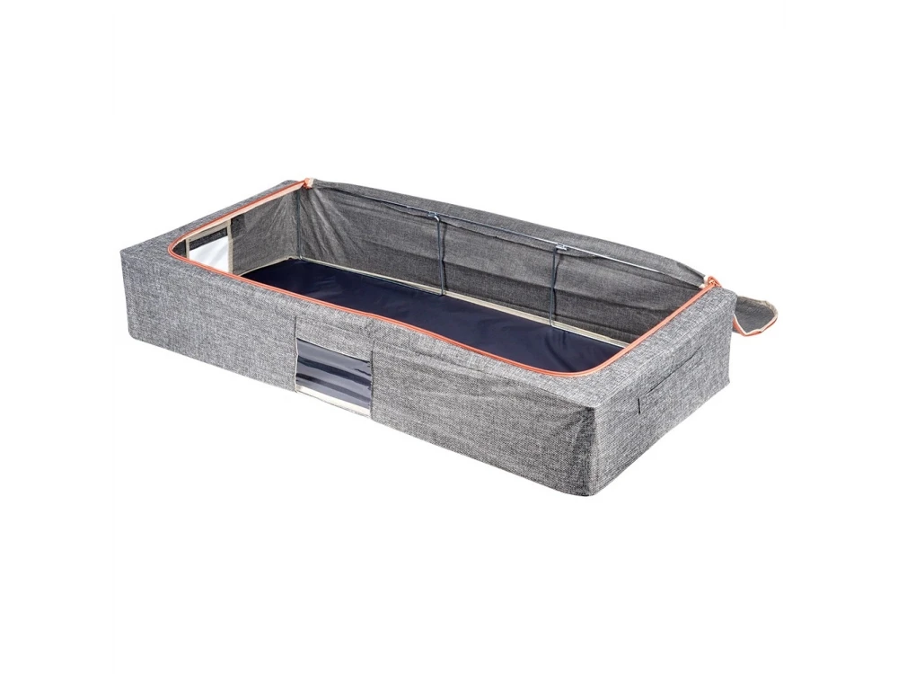 Vilde Fabric Storage Bag 68L 95×45×16cm with 2 Openings, Window & Metal Frame – Grey – view 5