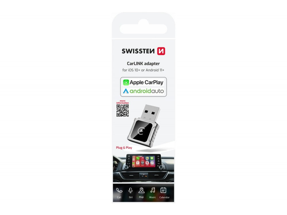 Swissten Wireless CarLink Adapter – Apple CarPlay & Android Auto, Bluetooth 5.3, Wi-Fi 5.8GHz – view 5