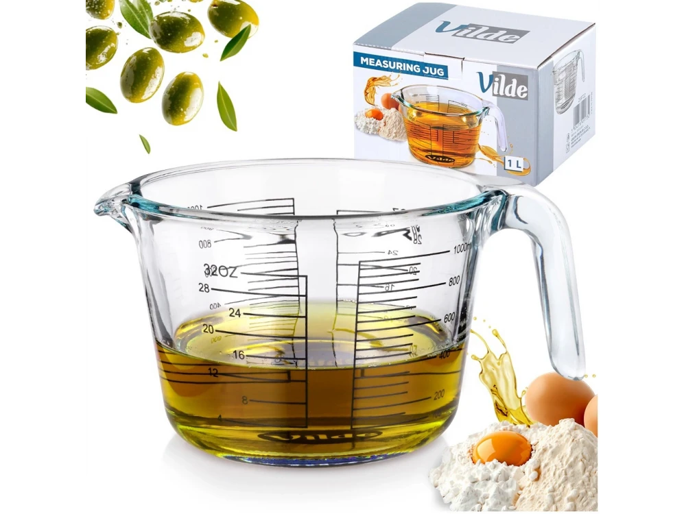 Vilde Glass Measuring Jug 1000ml – Borosilicate, Oven & Microwave Safe – view 5