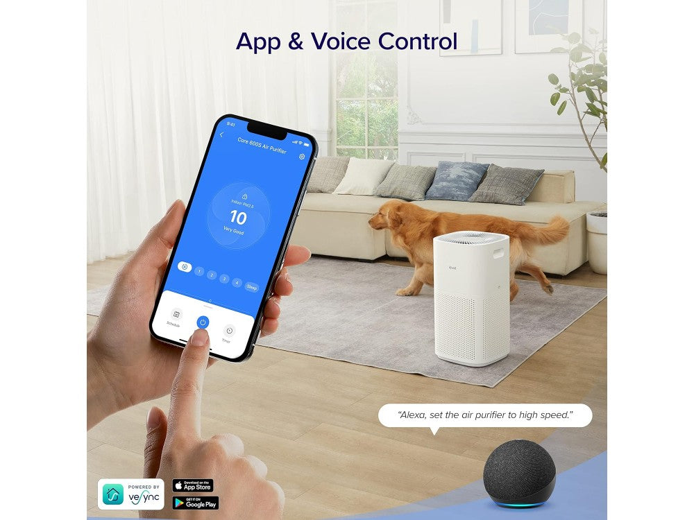 Levoit Core 600S Smart Air Purifier – HEPA, AirSight Plus PM2.5, App, up to 147m², White – view 5
