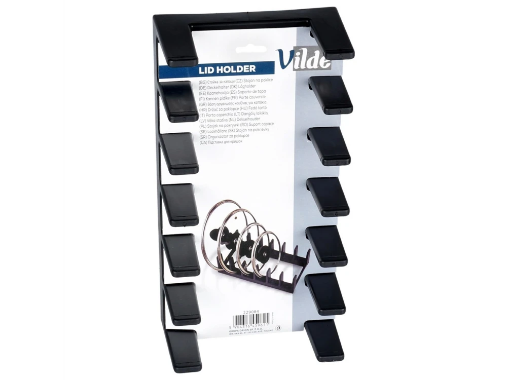 Vilde Lid Organiser 28×15 cm – Vertical Storage for Up to 6 Lids, Black – view 5