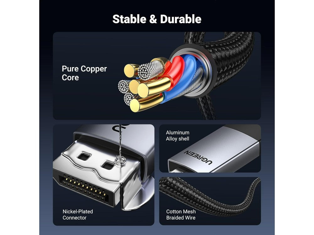 Ugreen DisplayPort 1.2 to HDMI 2.0 Active Cable 4K@60Hz HDR, 2m – view 5