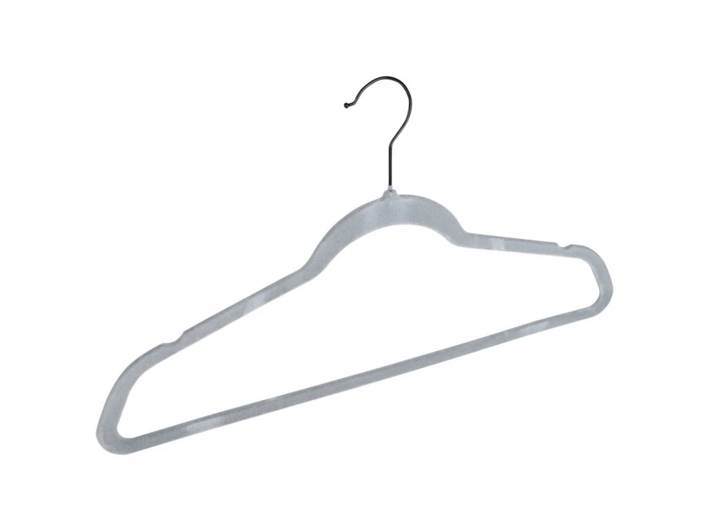 Vilde Velvet Clothes Hangers Set of 10 – Non-Slip, Swivel Hook, Grey – view 5