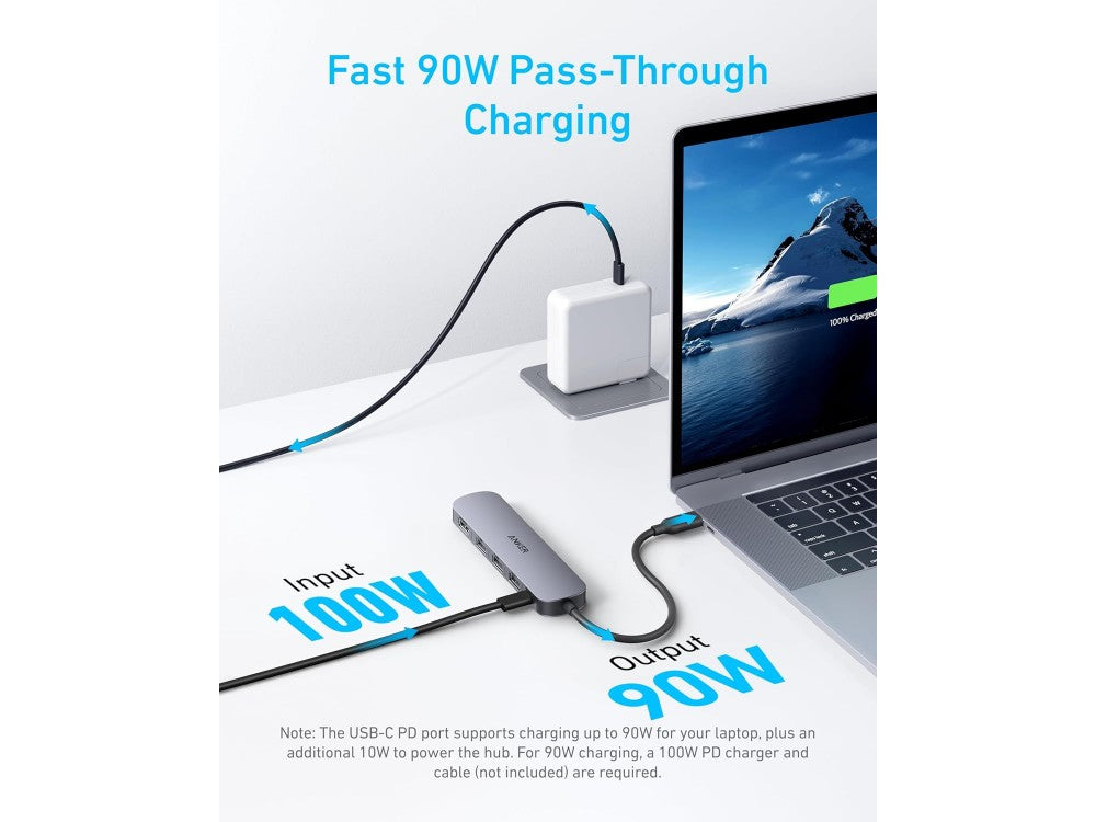 Anker 5-in-1 USB-C Hub – HDMI 4K, USB-A 3.0, 2× USB-A 2.0, 90W PD Pass-Through – view 5