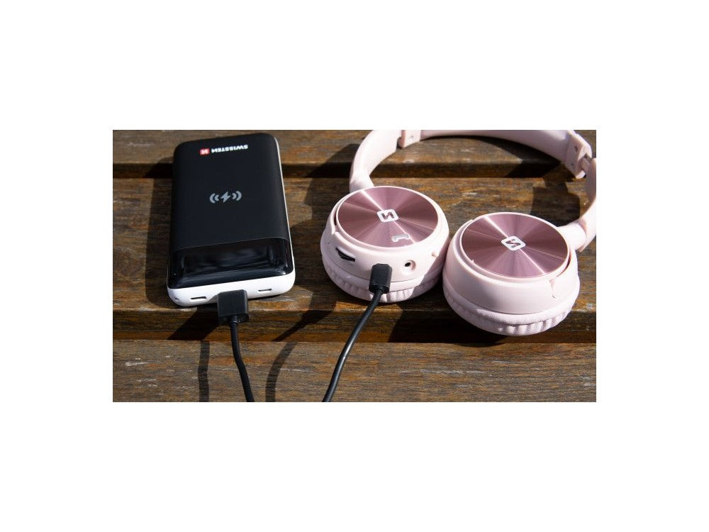Swissten Trix Bluetooth Headphones with FM Radio & microSD – Pink – view 5