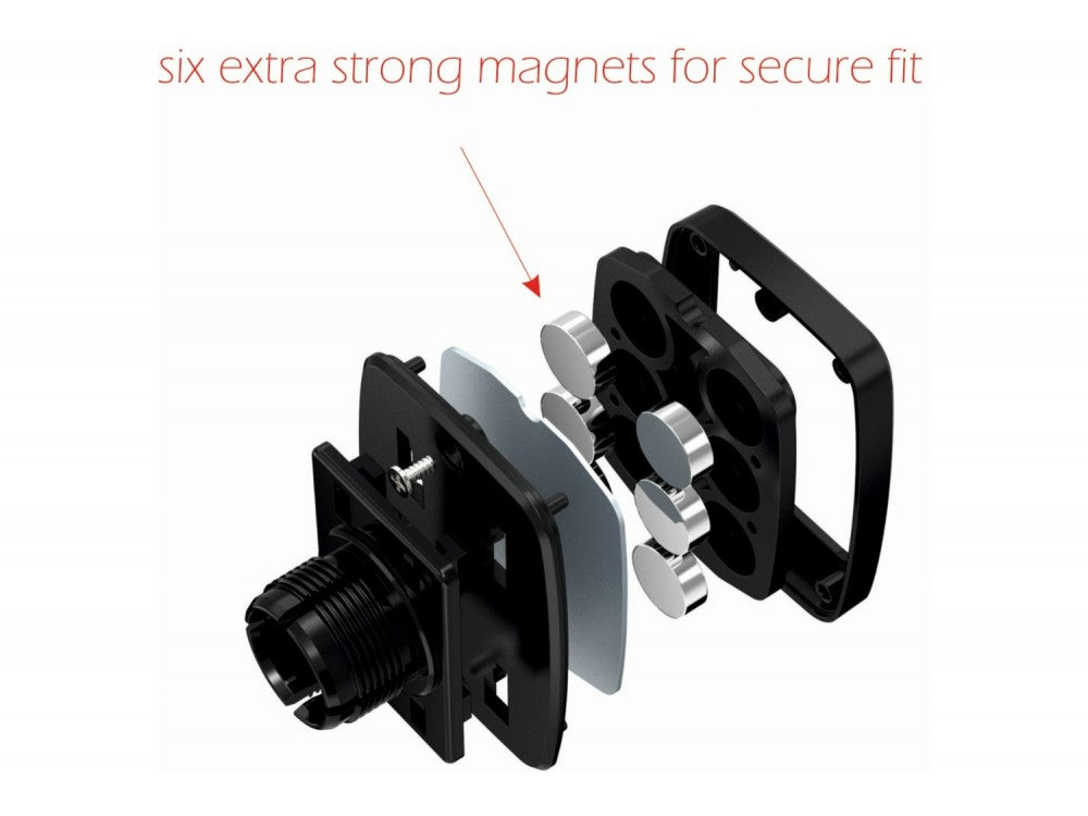 Swissten S-GRIP M5-R1 Magnetic Car Holder – 6 Magnets, Suction Cup, Tablet & Phone, Black – view 5