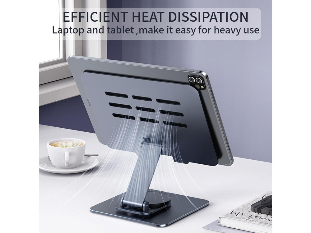 AJ Ergonomic Folding Laptop/Tablet Stand – Aluminum, 360° Rotation, up to 12" – view 5