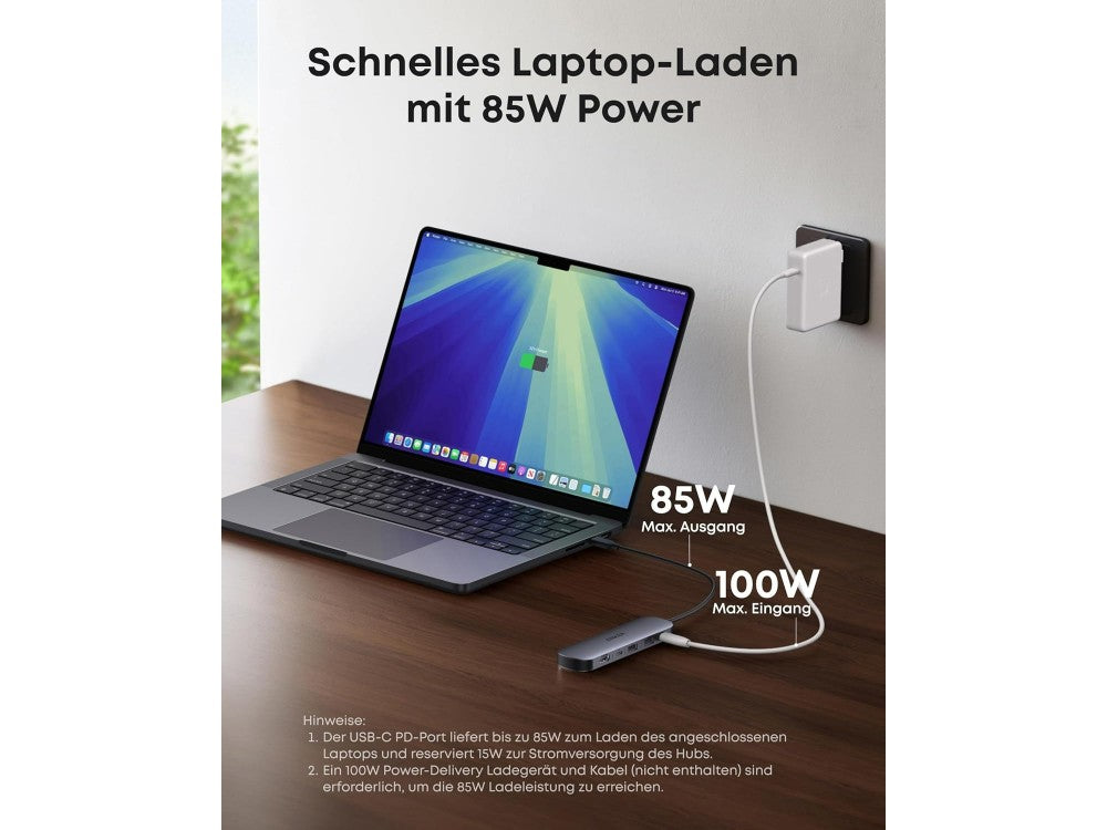 Anker Nano USB-C Hub 7-in-1 with HDMI 4K@60Hz, 2× USB-A, USB-C PD 85W & SD/microSD – view 5