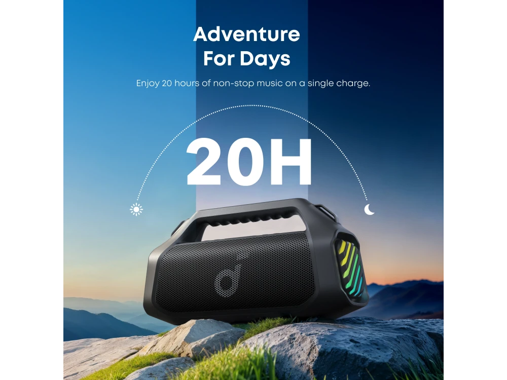 Anker Soundcore Boom 2 Pro Bluetooth Speaker 140W – IP68, BassUp 2.0, RGB, 20h, Phantom Black – view 6