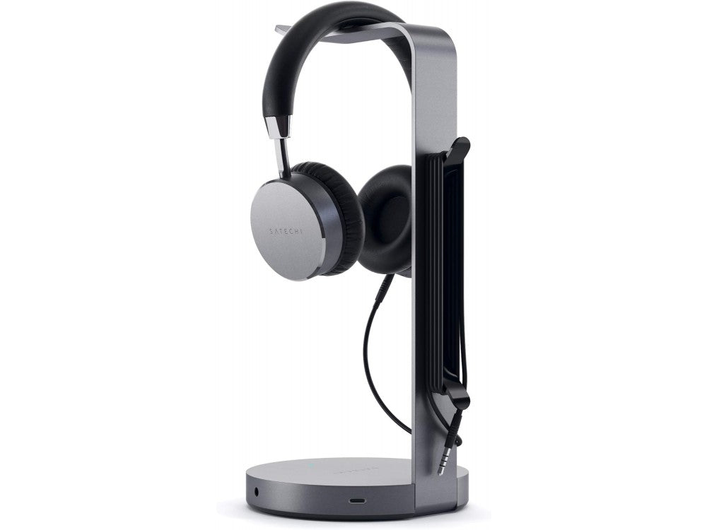 Satechi Aluminum Headphone Stand with USB Hub – 3× USB-A 3.0 + AUX, Space Gray, STH22 – view 6