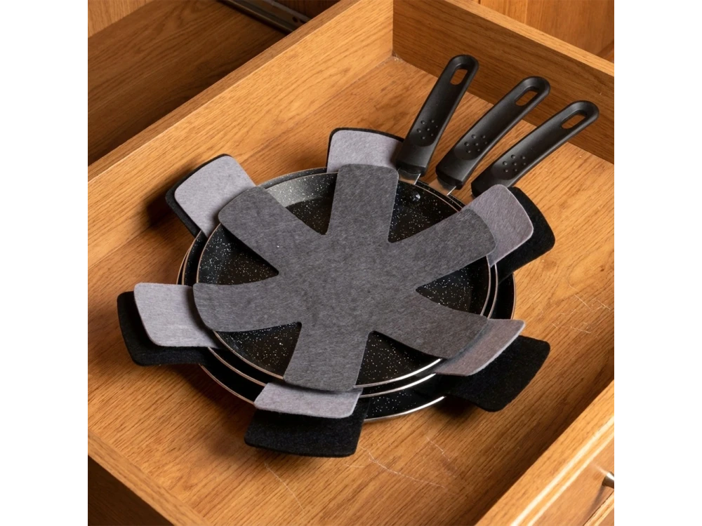 Vilde Pan Protector Felt Set 6-Pack – 3 Sizes for Cookware Stacking – view 6