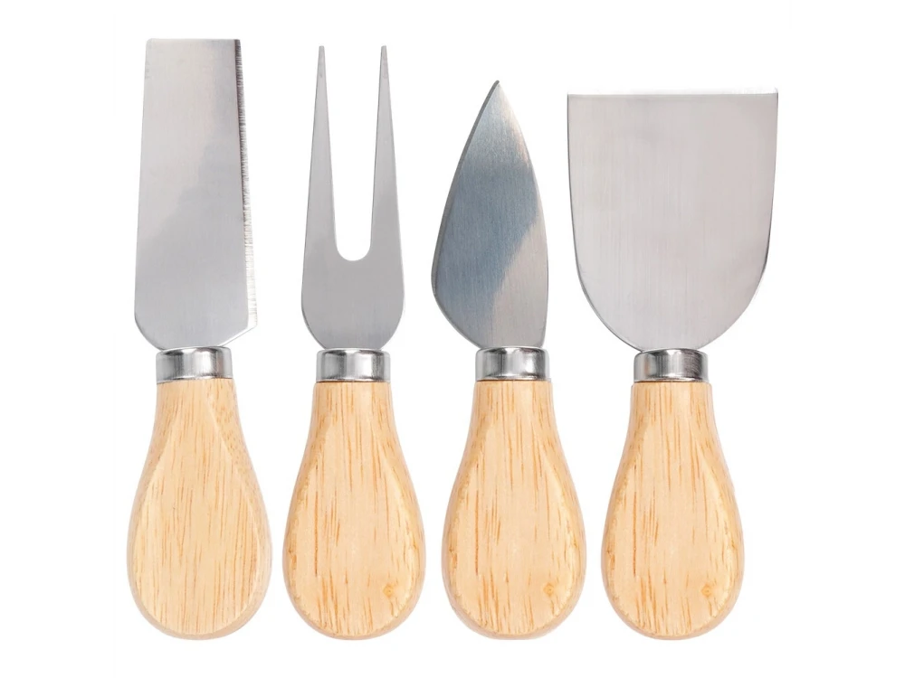 Vilde Premium Bamboo Cheese Board with 4 Knives – Serving Platter Set – view 6