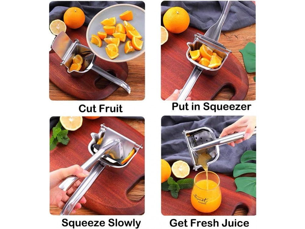 AJ Manual Stainless Steel Citrus Juicer – Large, Silver – view 6