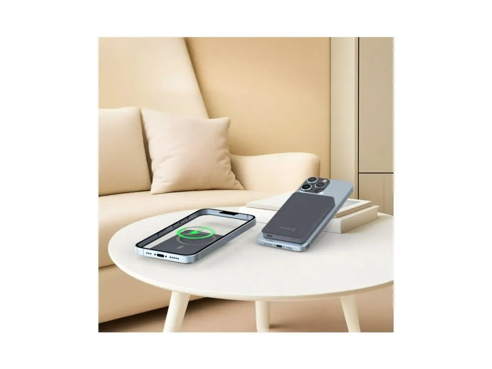 Swissten Slim Fusion MagSafe Power Bank 5000mAh – USB-C 20W + 15W Wireless + Apple Watch Charger, Silver – view 6