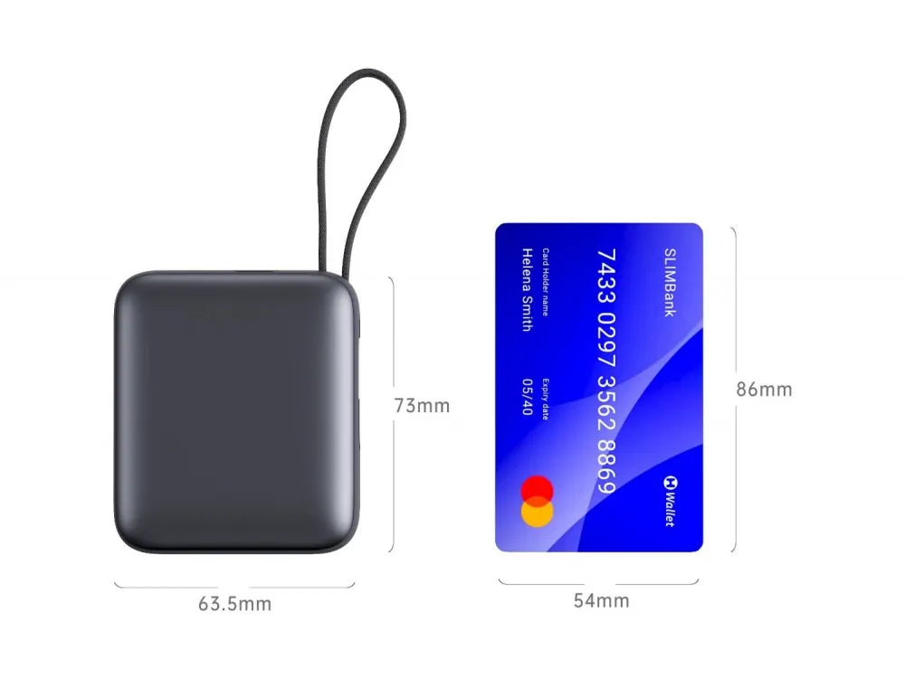 Swissten Space Power Bank 10000mAh 22.5W – Built-in USB-C & Lightning Cables, LCD, Silver – view 6