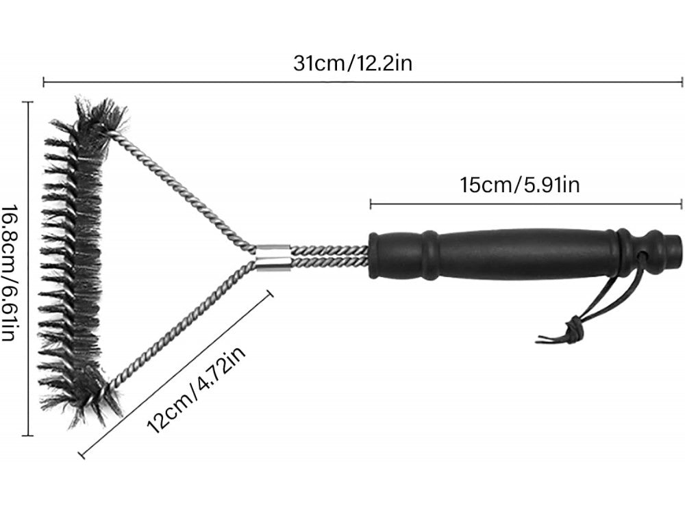 AJ Stainless Steel BBQ Cleaning Brush 30x14cm – view 6