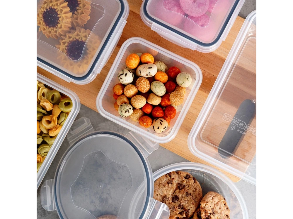 Vilde 12-Piece Airtight Food Container Set BPA-Free – Mixed Sizes, Clear Plastic with Silicone Seal – view 6