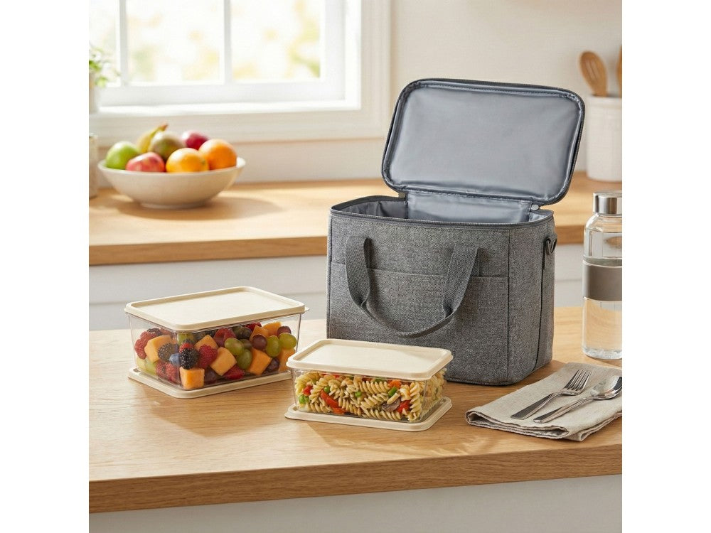 AJ Food Storage Container Set of 3 – 1.8L/3.2L/4.5L, Clear/Beige – view 6