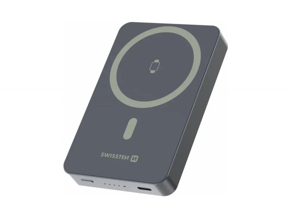 Swissten Fusion MagSafe Power Bank 10000mAh – USB-C 20W + 15W Wireless + Apple Watch Charger, Silver – view 6