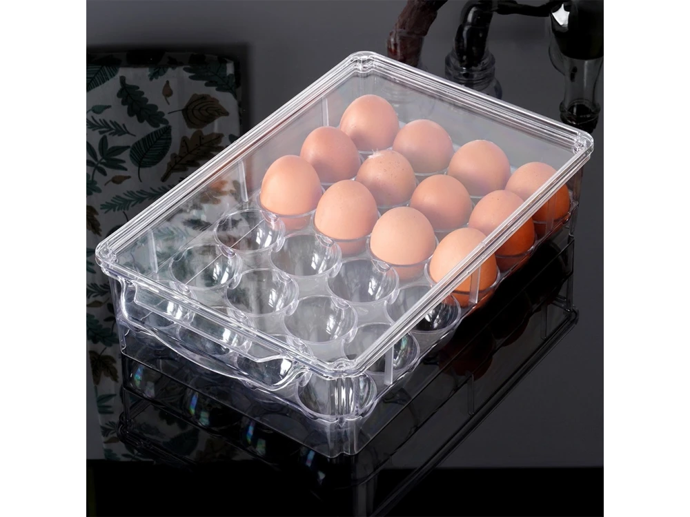 Vilde Egg Holder for 24 Eggs – Stackable Fridge Organizer with Lid – view 6