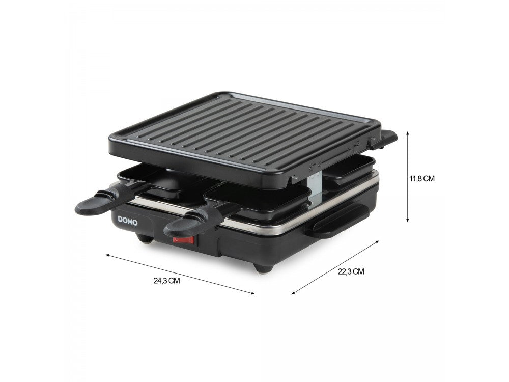DOMO Just Us Raclette Grill DO9147G – 600W Cast Iron, 4 Pans, PFAS-Free – view 6