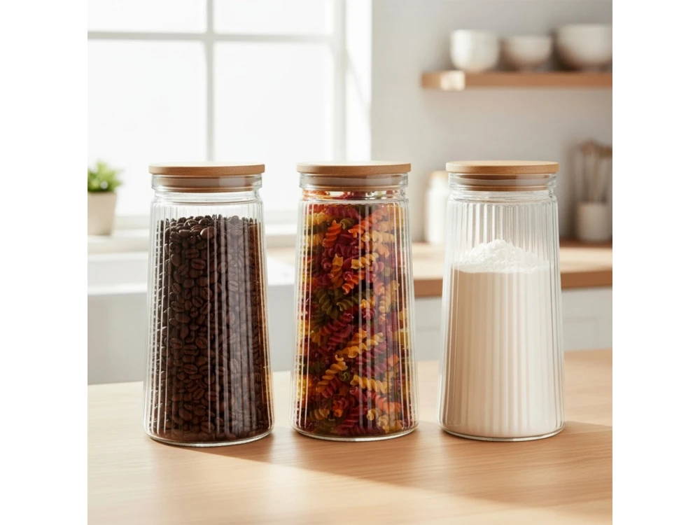 Vilde Premium 1400ml Borosilicate Glass Food Storage Jar – Bamboo Lid, Airtight Silicone Seal – view 6