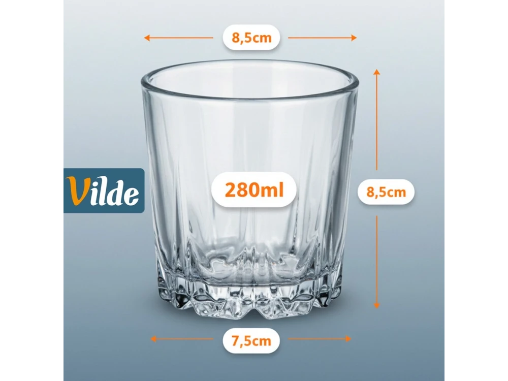 Vilde Whiskey Glasses Set of 6 × 280ml – Thick Glass – view 6