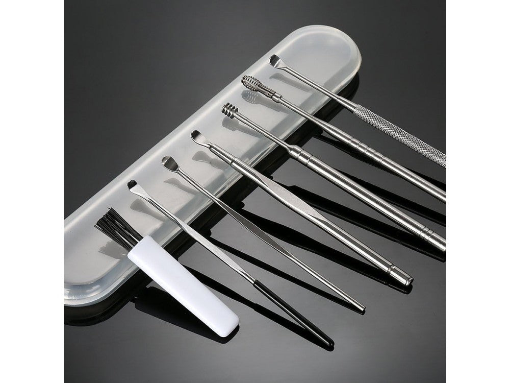 AJ 7-Piece Earwax Removal Kit – Stainless Steel with Case, Silver – view 6