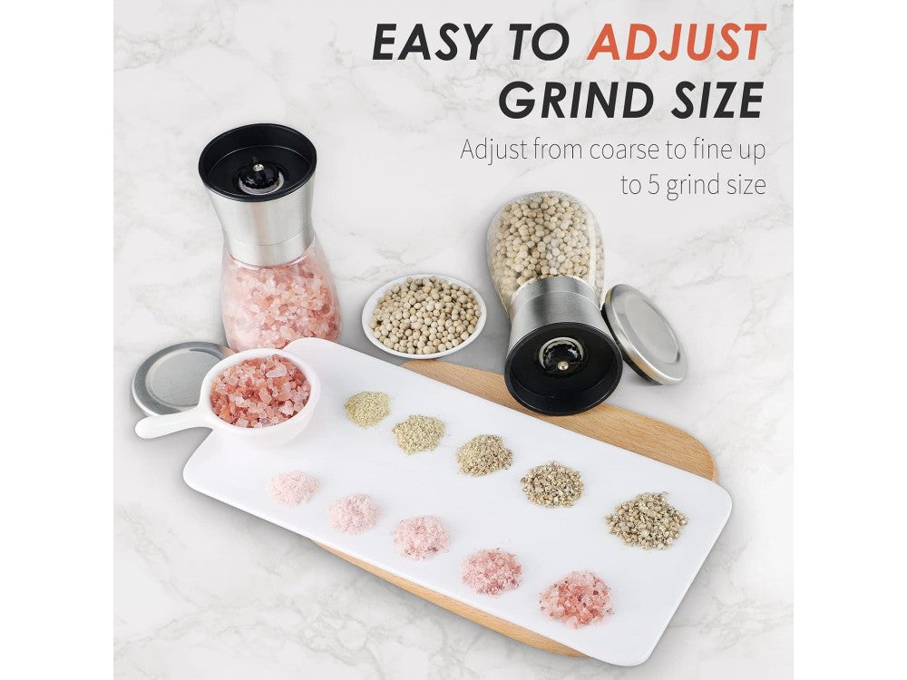 AJ Ceramic Salt & Pepper Mill 13.5cm – Glass with Adjustable Grind – view 6