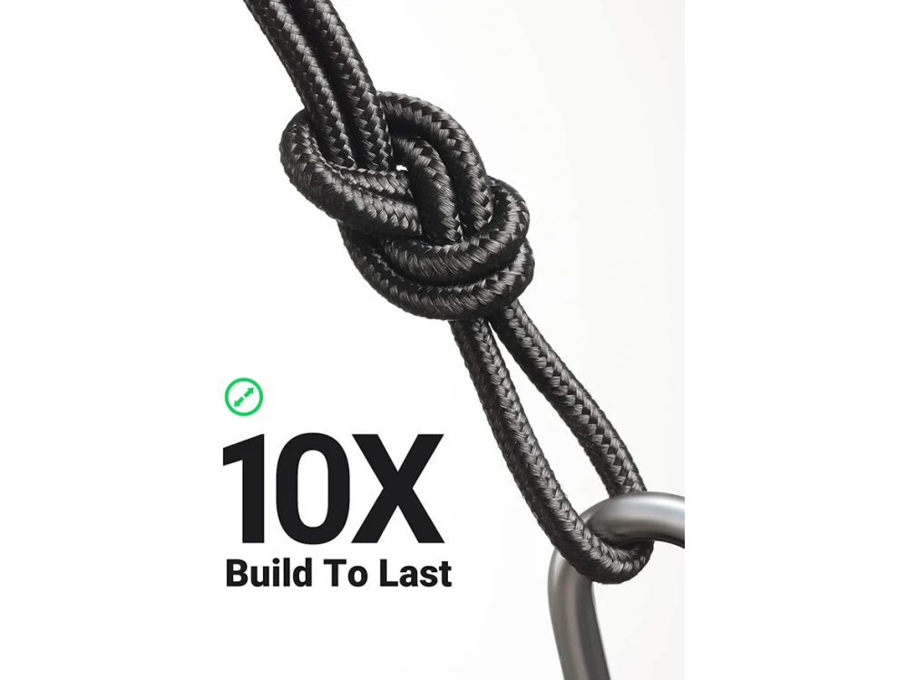 Ugreen 90° USB-C to USB-C Cable 2m – L-Shaped, 60W, 480Mbps, Nylon Braided, Black – view 6