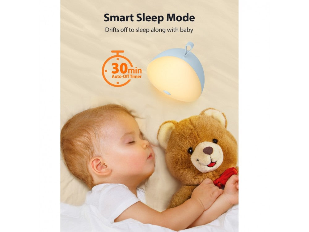 VAVA VA-CL1001 Baby White Noise Night Light – 8 Melodies, Dimmable, 30 min Timer, Blue – view 6