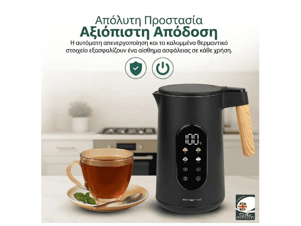 Emerio Stainless Steel Kettle 1.7L – Touch Display, 13 Temp Programs 40-100°C, Keep-Warm, BPA-Free – view 6