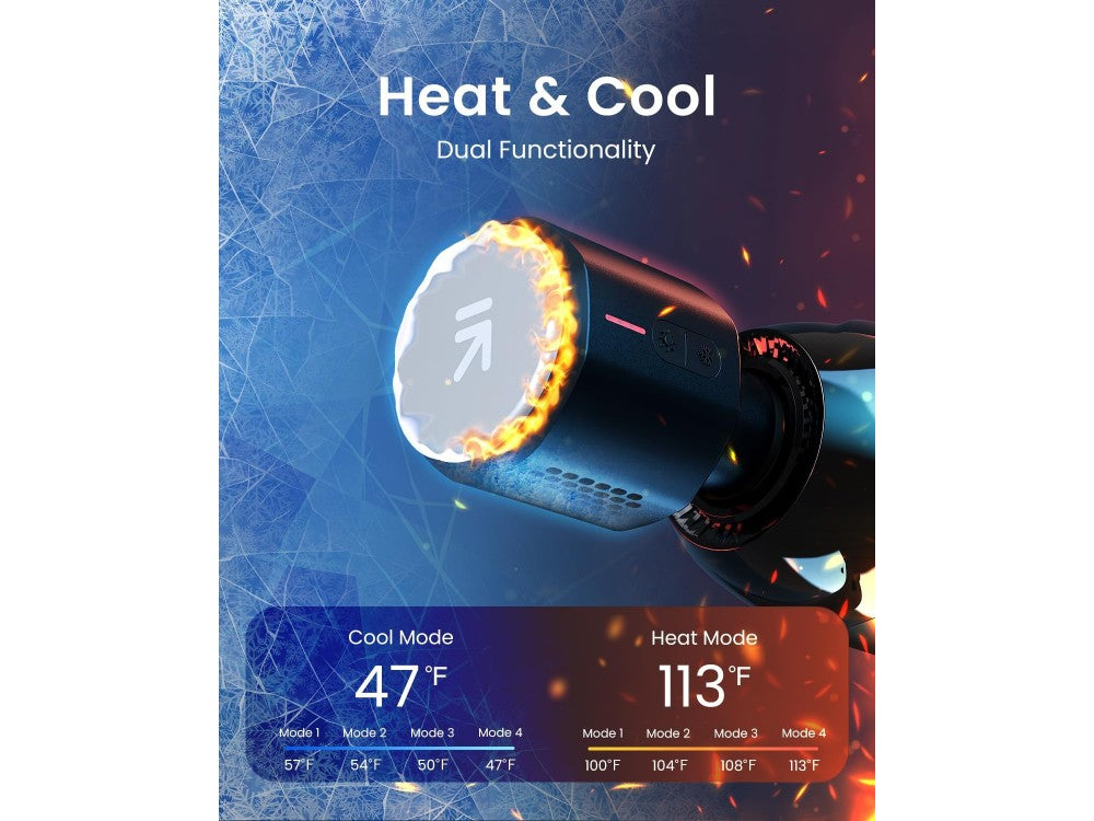 RENPHO Power+ Thermacool Heated Massage Gun – Bluetooth, 6 Speeds, Heat & Cool, 6 Heads – view 6