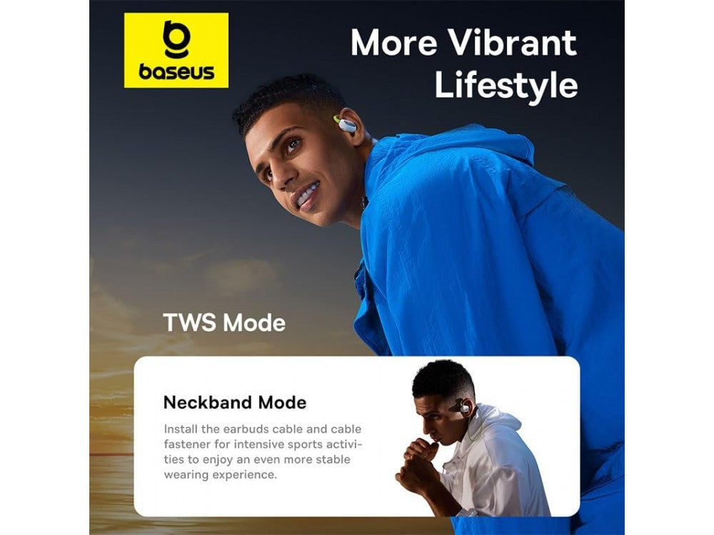 Baseus Eli Sport 1 PM20A Open-Ear Bluetooth Earbuds – Sweat-Resistant, Charging Case, Aurora Green – view 6