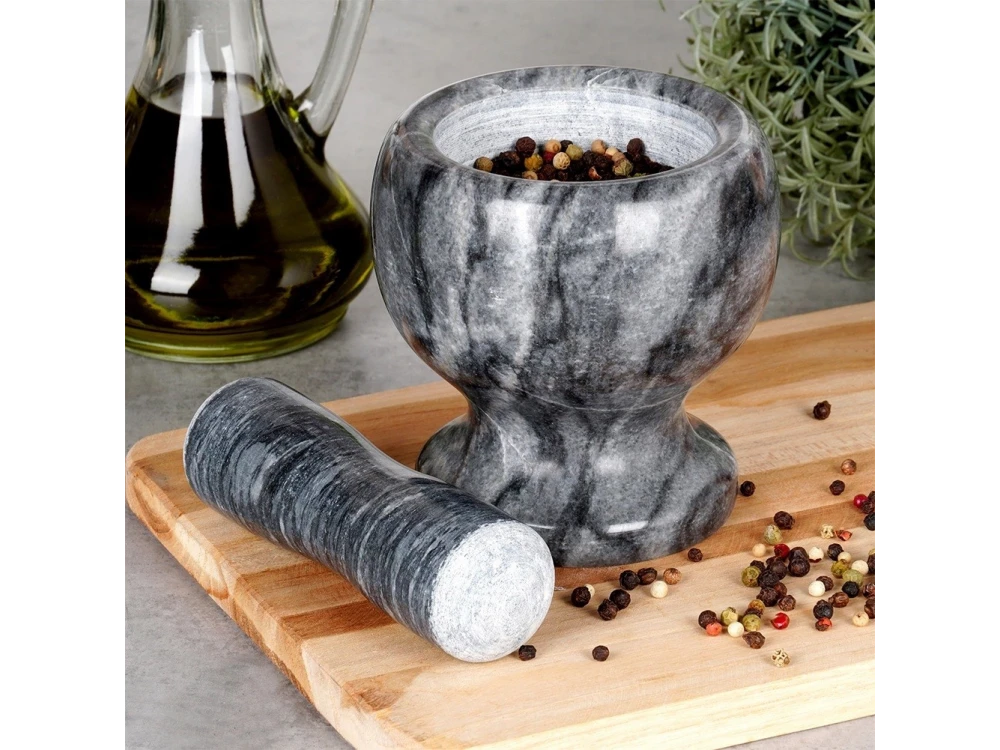 Vilde Granite Mortar and Pestle Set 11cm Diameter, Granite Black – view 6