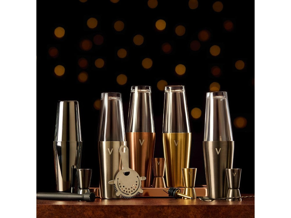 VonShef Copper Cocktail Set 6-Piece Stainless Steel with 550ml Shaker – Warm Copper – view 6