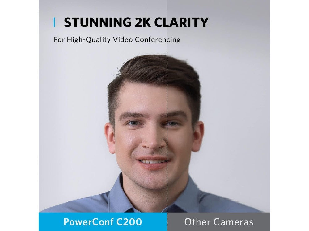 Anker PowerConf C200 Smart Webcam 2K@30fps – AI Noise-Cancelling Dual Mics, Autofocus, Privacy Cover – view 6