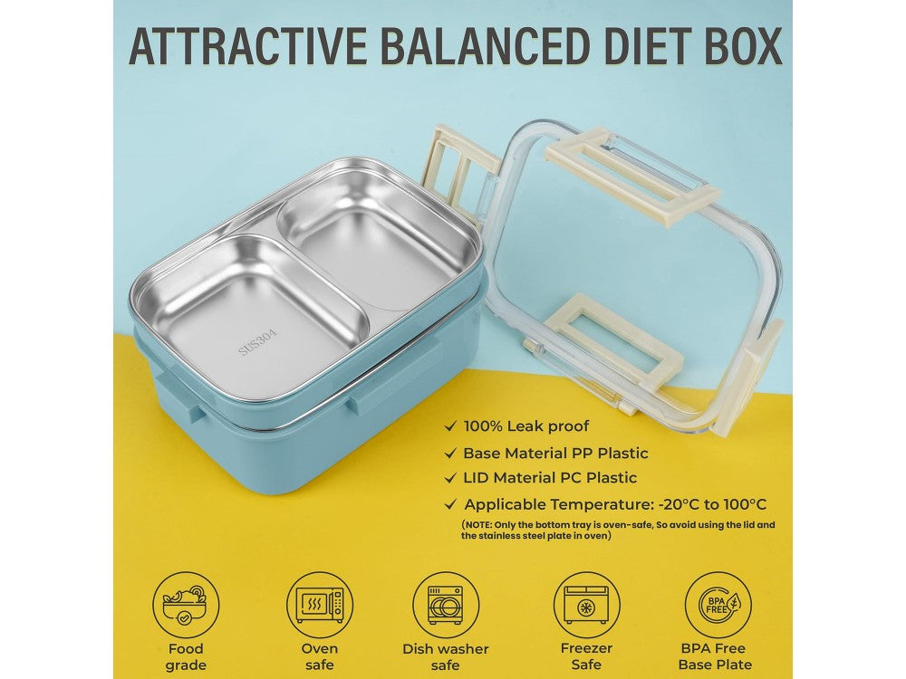 AJ O-Bento 2-Tier Insulated Lunch Box 1200ml – SUS304, Petrol Blue – view 6