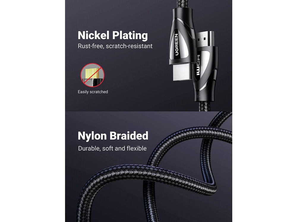 Ugreen HDMI 2.1 8K@60Hz 1m Cable – Nylon Braided, eARC, 48Gbps, HDR & HDCP 2.2, 80401 – view 6