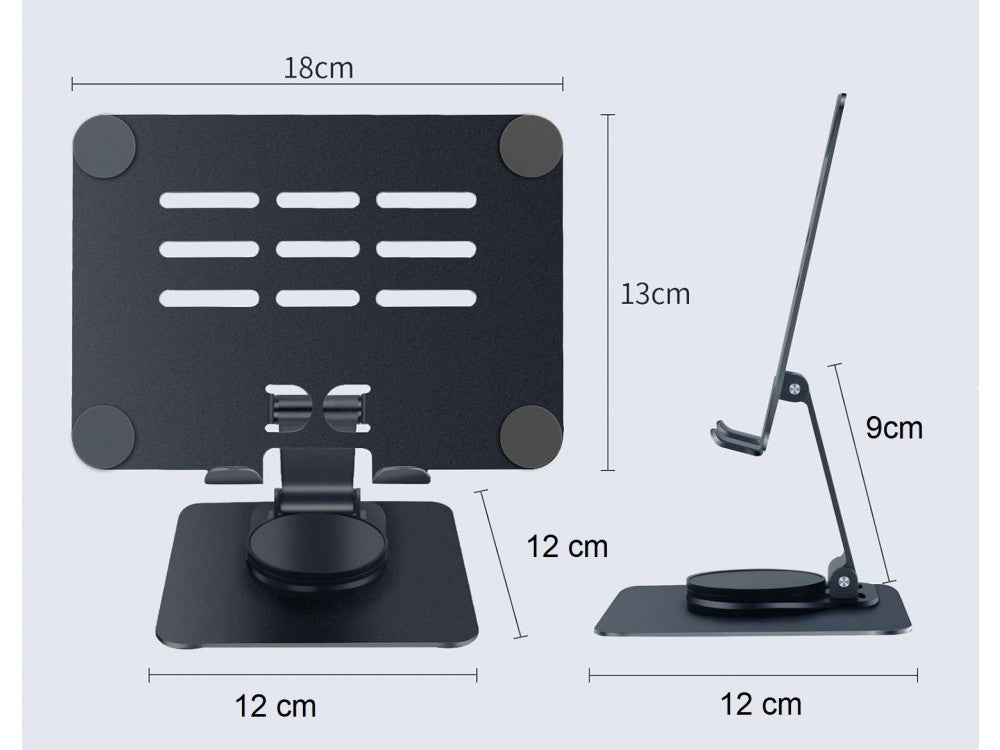 AJ Ergonomic Folding Laptop/Tablet Stand – Aluminum, 360° Rotation, up to 12" – view 6