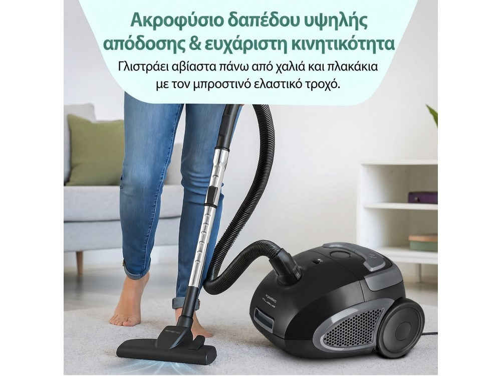 Emerio Vacuum Cleaner 800W with Bag, 2L Capacity, 80cm Telescopic Tube – Black / Grey – view 6