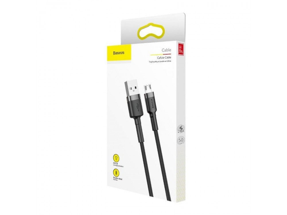 Baseus Cafule Micro USB Cable 0.5m – Nylon Braided, Reversible Plug, Black – view 6