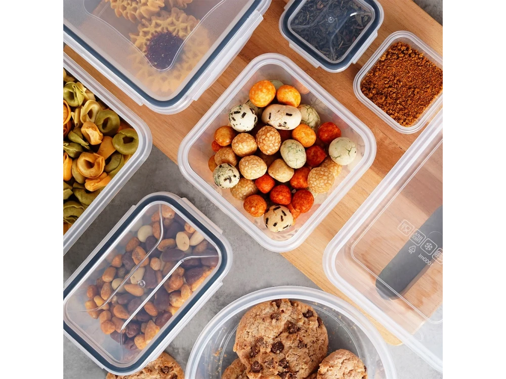 Vilde 24-Piece Airtight Food Container Set BPA-Free – Mixed Sizes, Clear Plastic with Silicone Seal – view 6