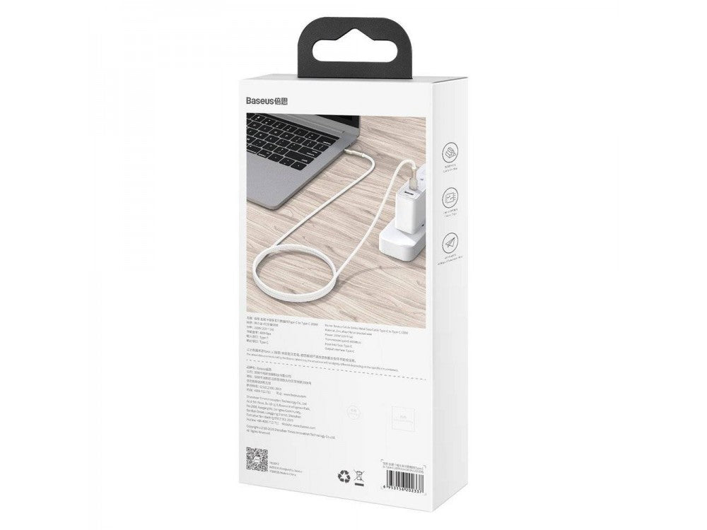Baseus Cafule Metal USB-C to USB-C Cable 5A 100W 2m – Braided, Black/Grey – view 6