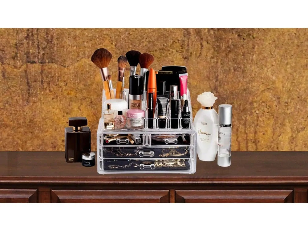 AJ Makeup & Cosmetics Organizer with 4 Drawers – Transparent – view 7