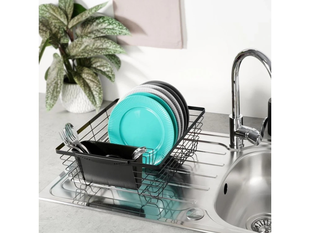 Vilde Dish Drying Rack Metal 36×30×14.5cm – Industrial Black – view 7