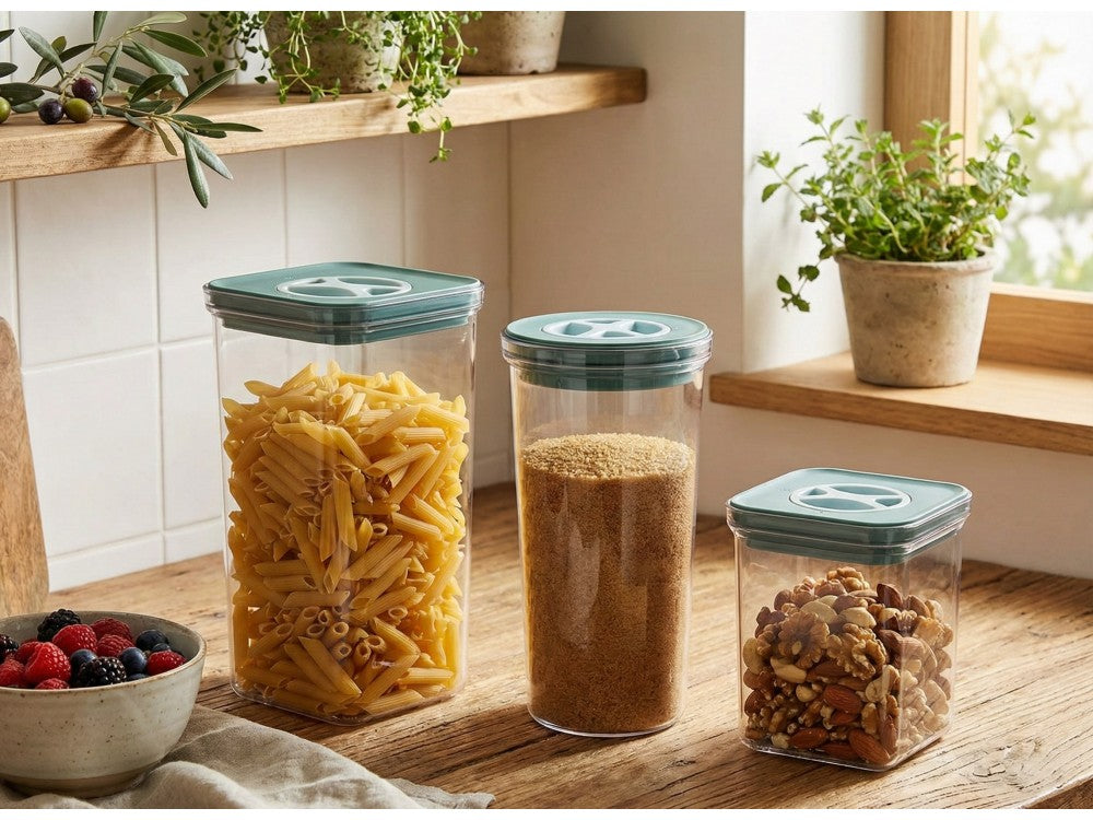 AJ Airtight Food Storage Containers Set of 3 – 1350ml + 1600ml + 2100ml, Clear – view 7
