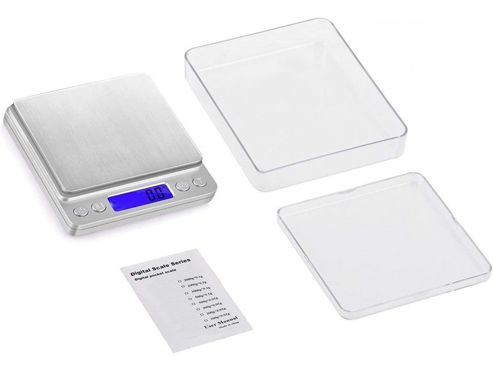 AJ Inox Digital Kitchen Scale 2kg / 0.1g – LCD, 2 Bowls, Silver – view 7